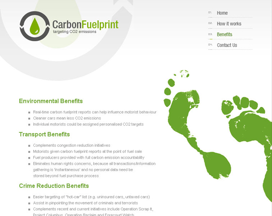 carbon fuelprint website benefits page