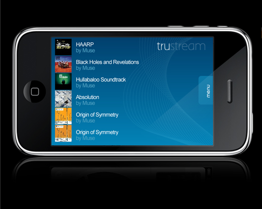truestream UX - mobile media list design